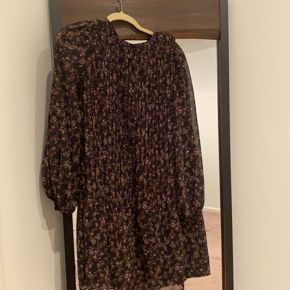 A new day chiffon lined pleated shirt dress size S